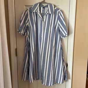 Blue and White Striped Dress